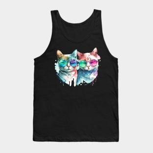 Cat Couple valentines day Tank Top